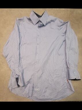 English Laundry Light Blue Geometric Print Dress Shirt
